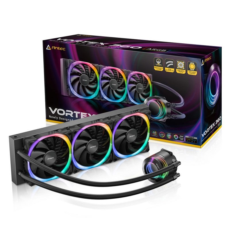 Antec VORTEX 360 ARGB All in One Liquid CPU Cooler - Black Antec VORTEX 360 ARGB All in One Liquid CPU Cooler - Black